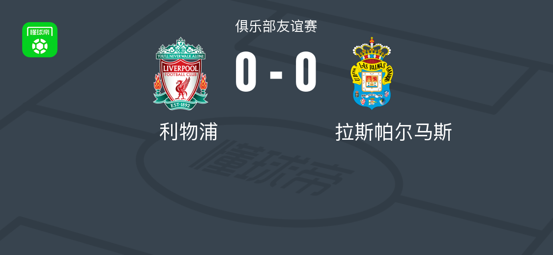 利物浦0-0拉斯帕尔马斯，两队破门乏术