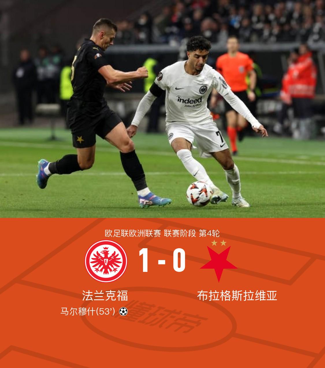 法兰克福1-0布拉格斯拉维亚，马尔穆什任意球圆