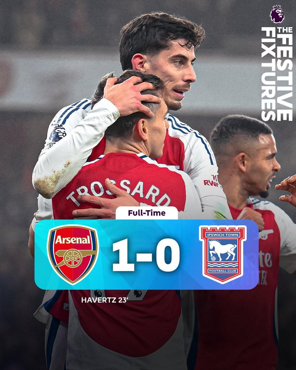 1-0伊镇，阿森纳英超主场对升班马已取得13连胜