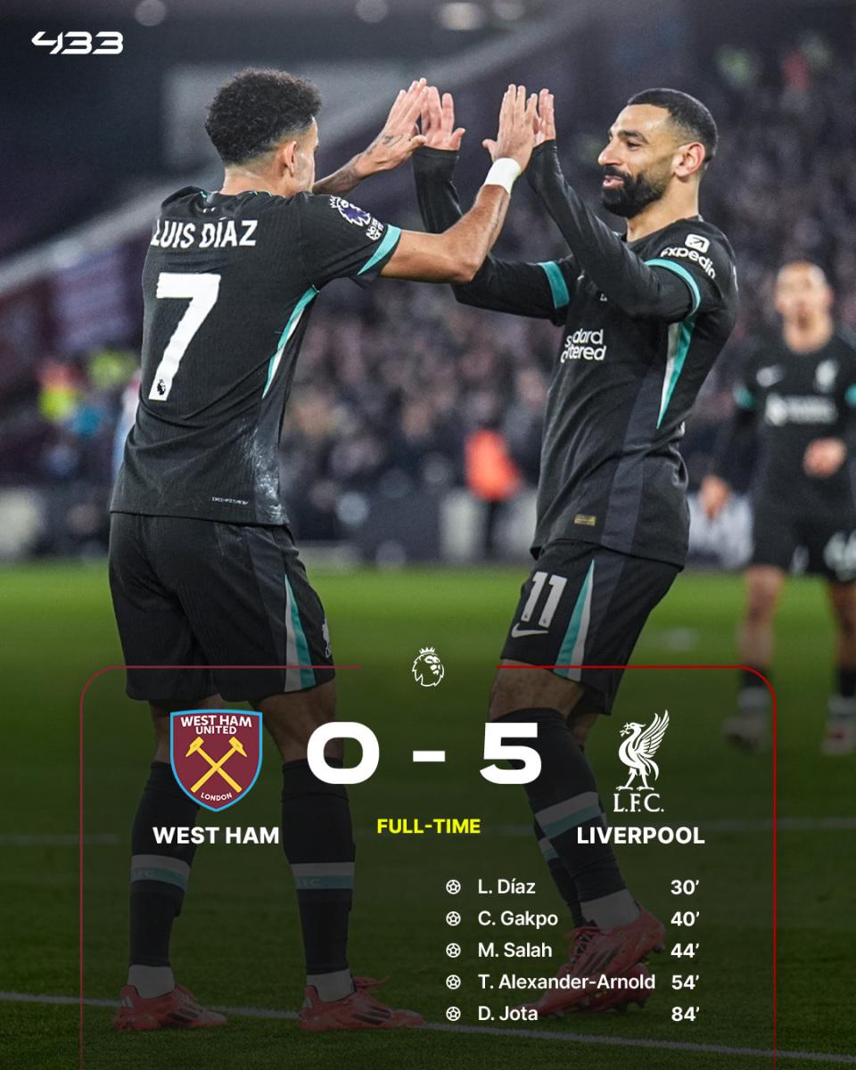 足坛一夜动态：利物浦5-0！曼城终结5场不胜 米兰主帅将下课