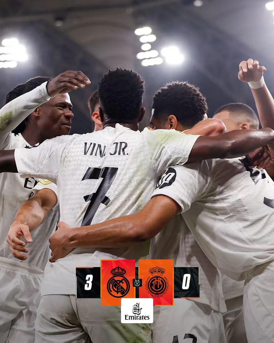 西超杯 | 皇家马德里3-0马略卡