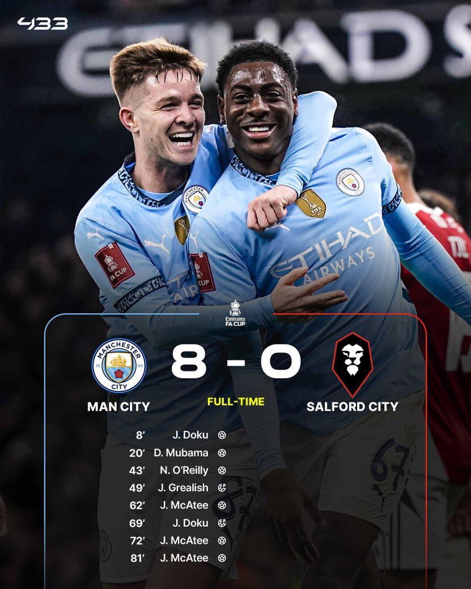 足坛一夜动态：曼城8-0！切尔西5-0！拜仁小胜