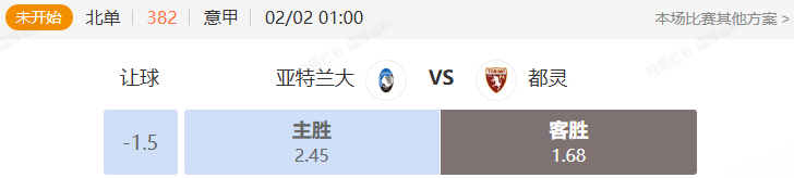 意甲西甲串关解析 亚特兰大VS都灵 赫塔费VS塞维利亚