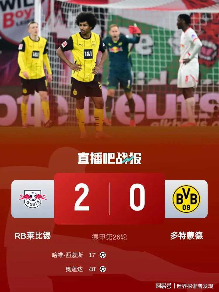 德甲激战：RB莱比锡2-0击退多特蒙德，全程高能