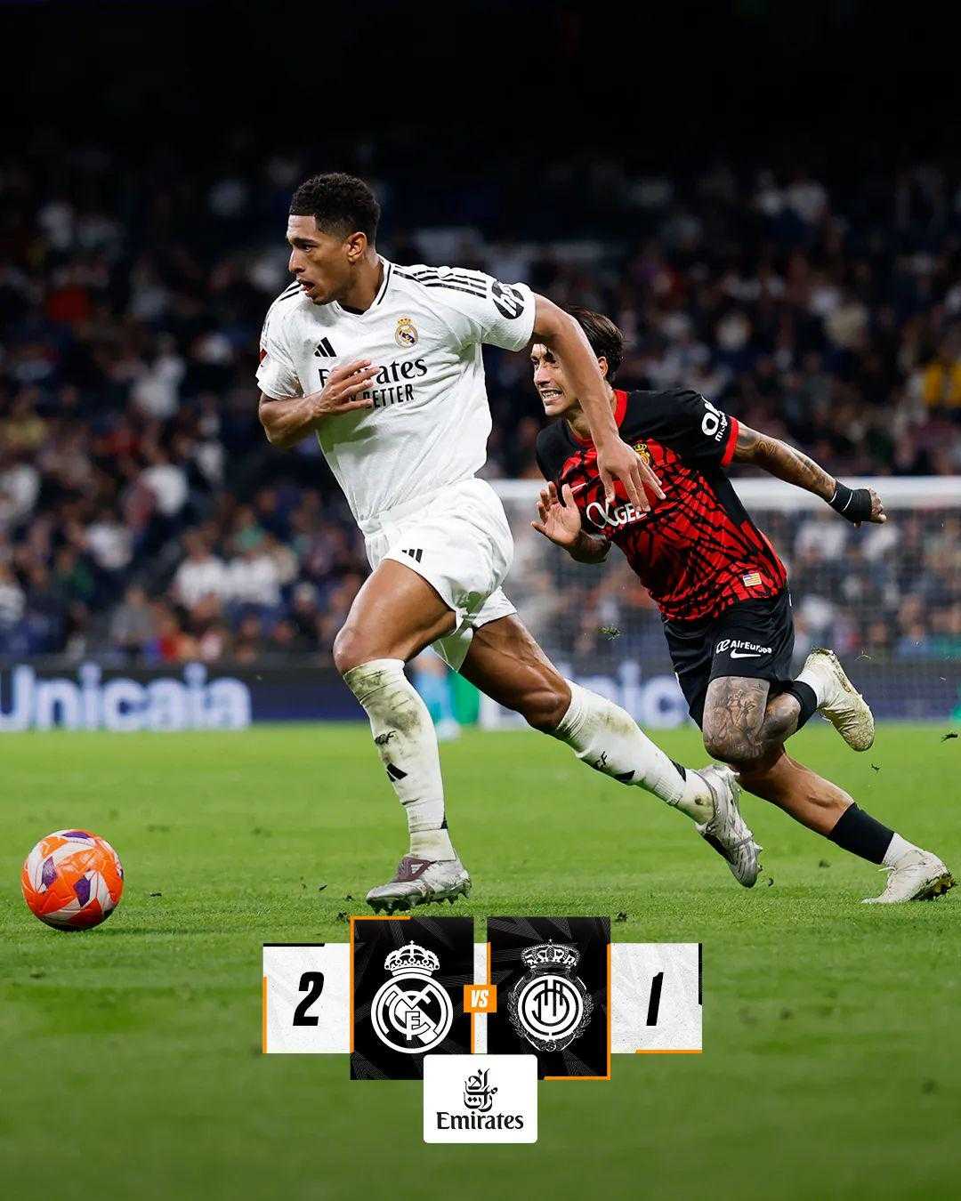 西甲 | 皇家马德里2-1马略卡
