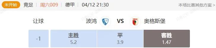 德甲英超串关解析 波鸿VS奥格斯堡+诺丁汉VS埃弗