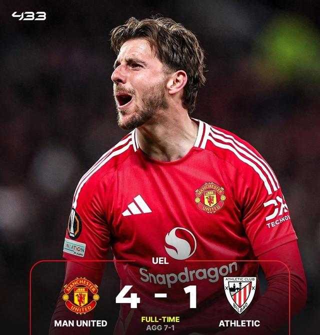 4-1逆转大胜！曼联晋级决赛！芒特小贝附体：梅开二度中场吊射！